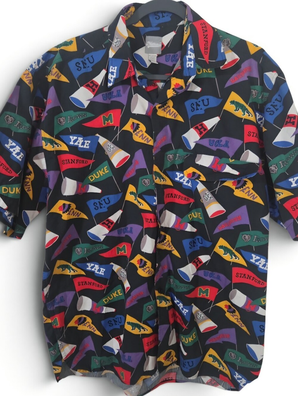 Merona Multicolor College Pennant Print Button-Down Shirt